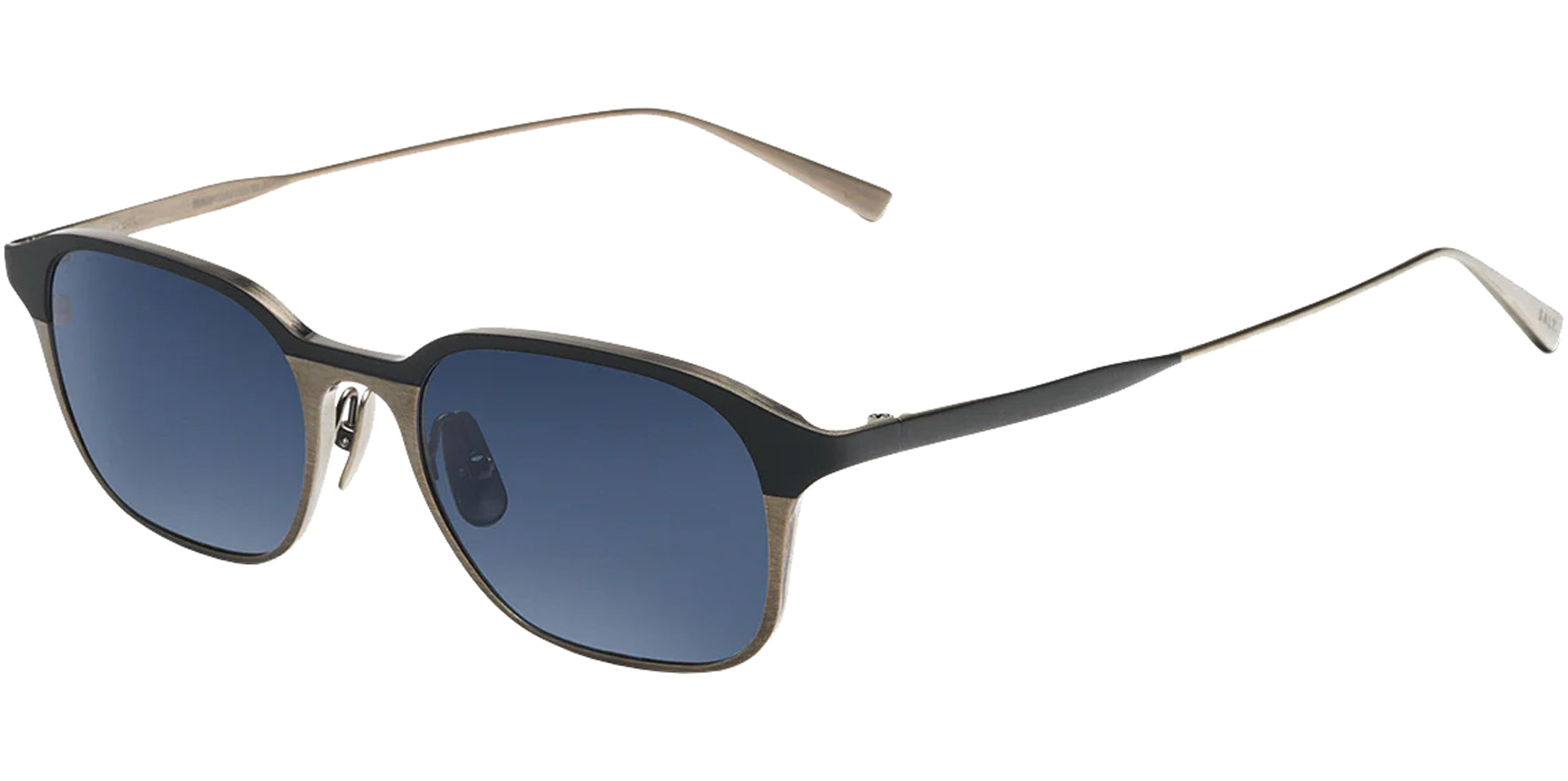 Salt Optics Wister Polarized Browline Rectangle Titanium Sunglasses w/ Gradient Lens