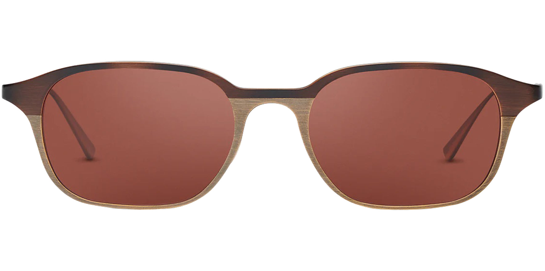 Salt Optics Wister Polarized Browline Rectangle Titanium Sunglasses w/ Gradient Lens