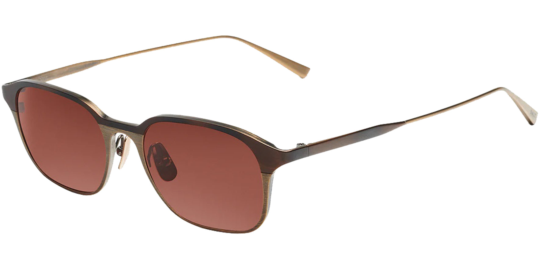 Salt Optics Wister Polarized Browline Rectangle Titanium Sunglasses w/ Gradient Lens