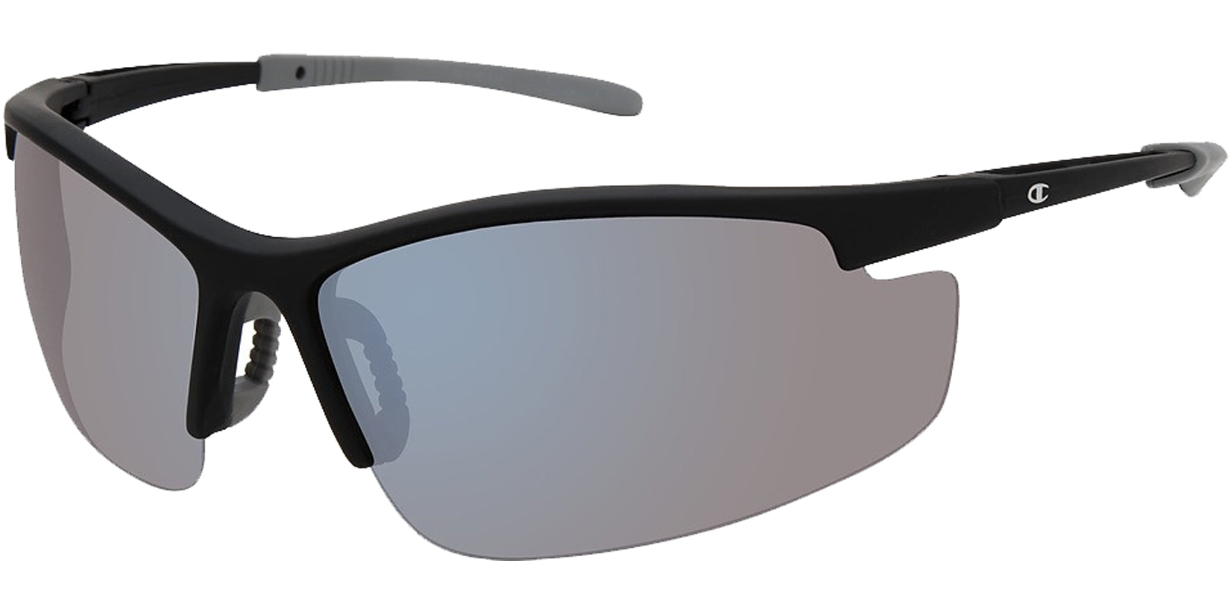 Champion C-Tech Polarized Matte Black Semi-Rimless Wrap - Eyedictive