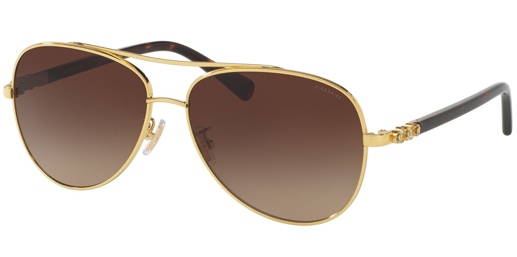 Coach sunglasses gold tortoise on sale