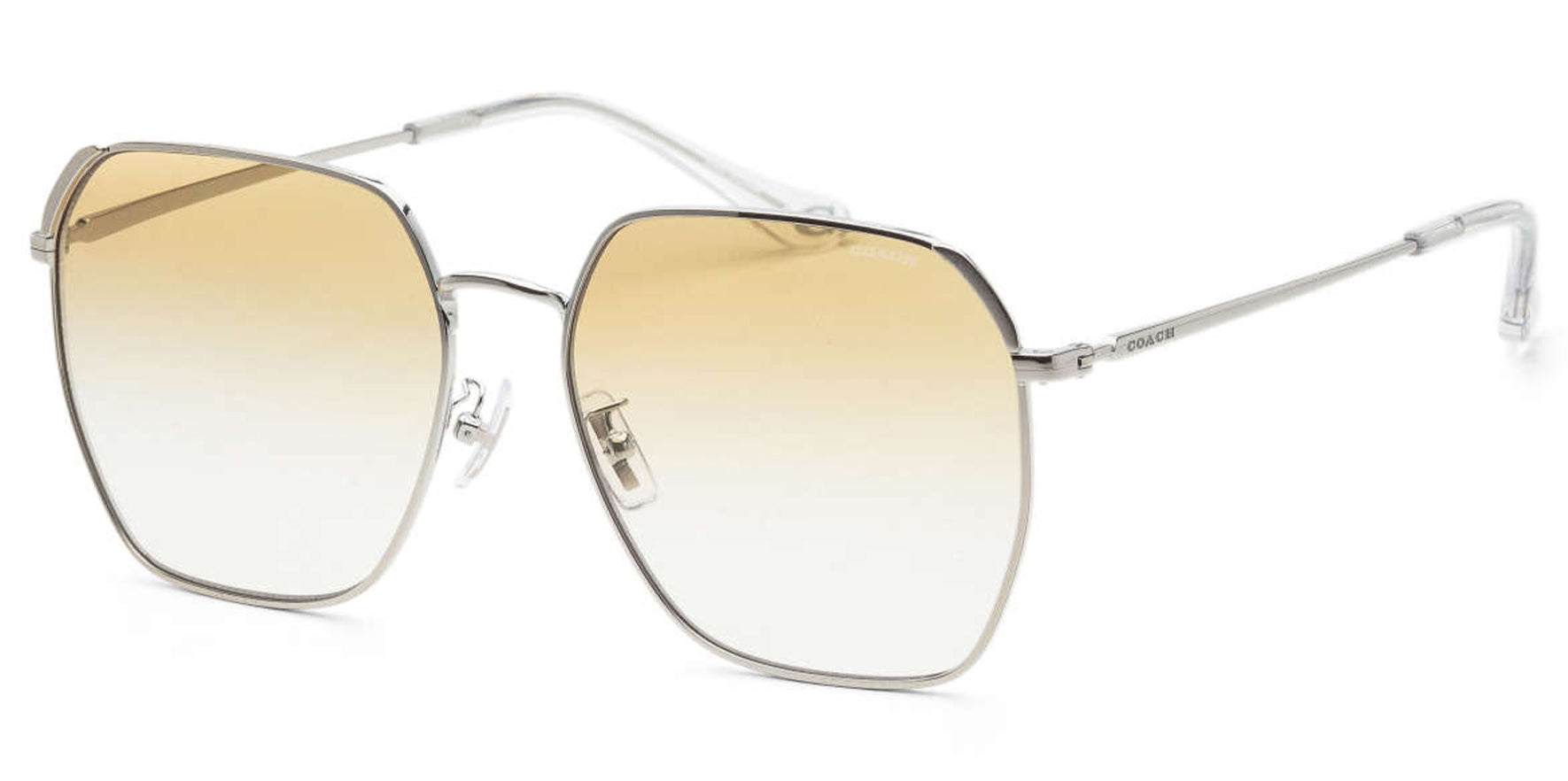 Coach Shiny Silver Oversized Square Mod w/ Gradient Lens - Eyedictive