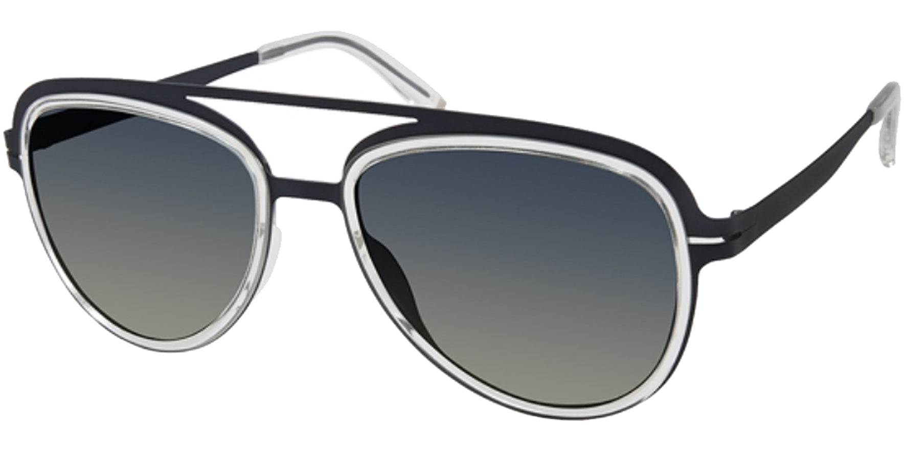 Modo Polarized Titanium Aviator Sunglasses w/ Gradient Lens