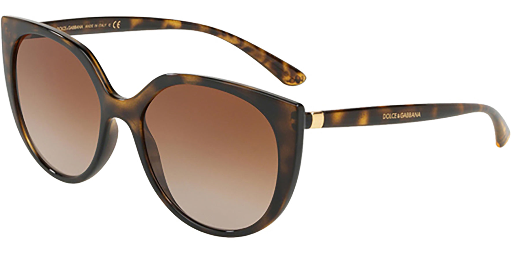 Dolce & Gabbana Havana Rounded Cat Eye w/ Gradient Lens - Eyedictive