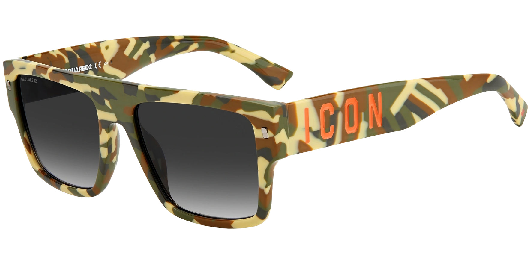 DSquared2 Icon Camo Flat Top Square w/ Gradient Lens - Eyedictive