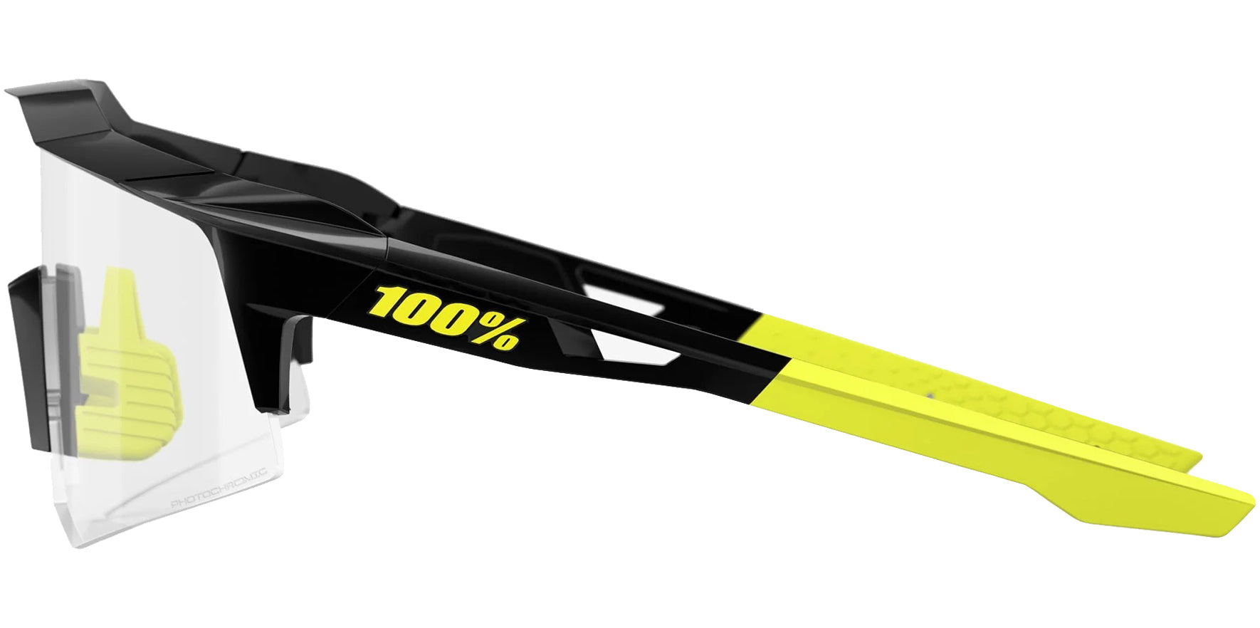 100% Speedcraft XS Gloss Black Photochromic Shield