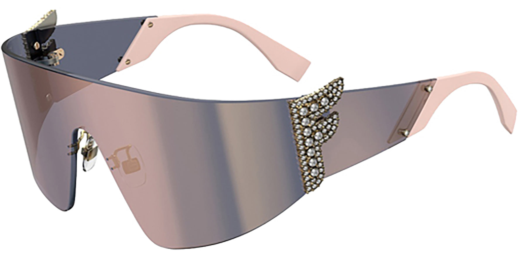 Fendi Rimless Shield Wrap w/ Mirror Lens - Eyedictive