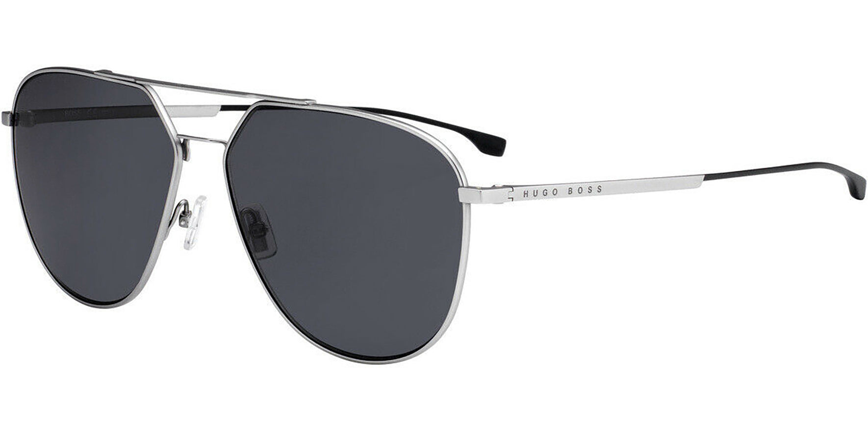 Hugo Boss Alt Fit Matte Grey Titanium Geometric Aviator - Eyedictive
