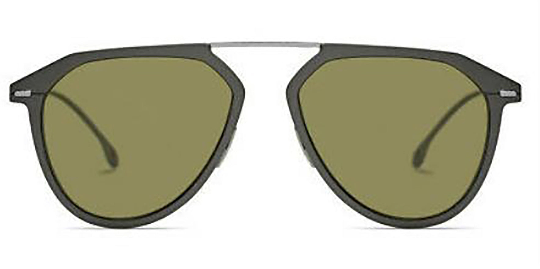 Hugo Boss HD Polarized Matte Grey Titanium & Aluminum Aviator - Eyedictive