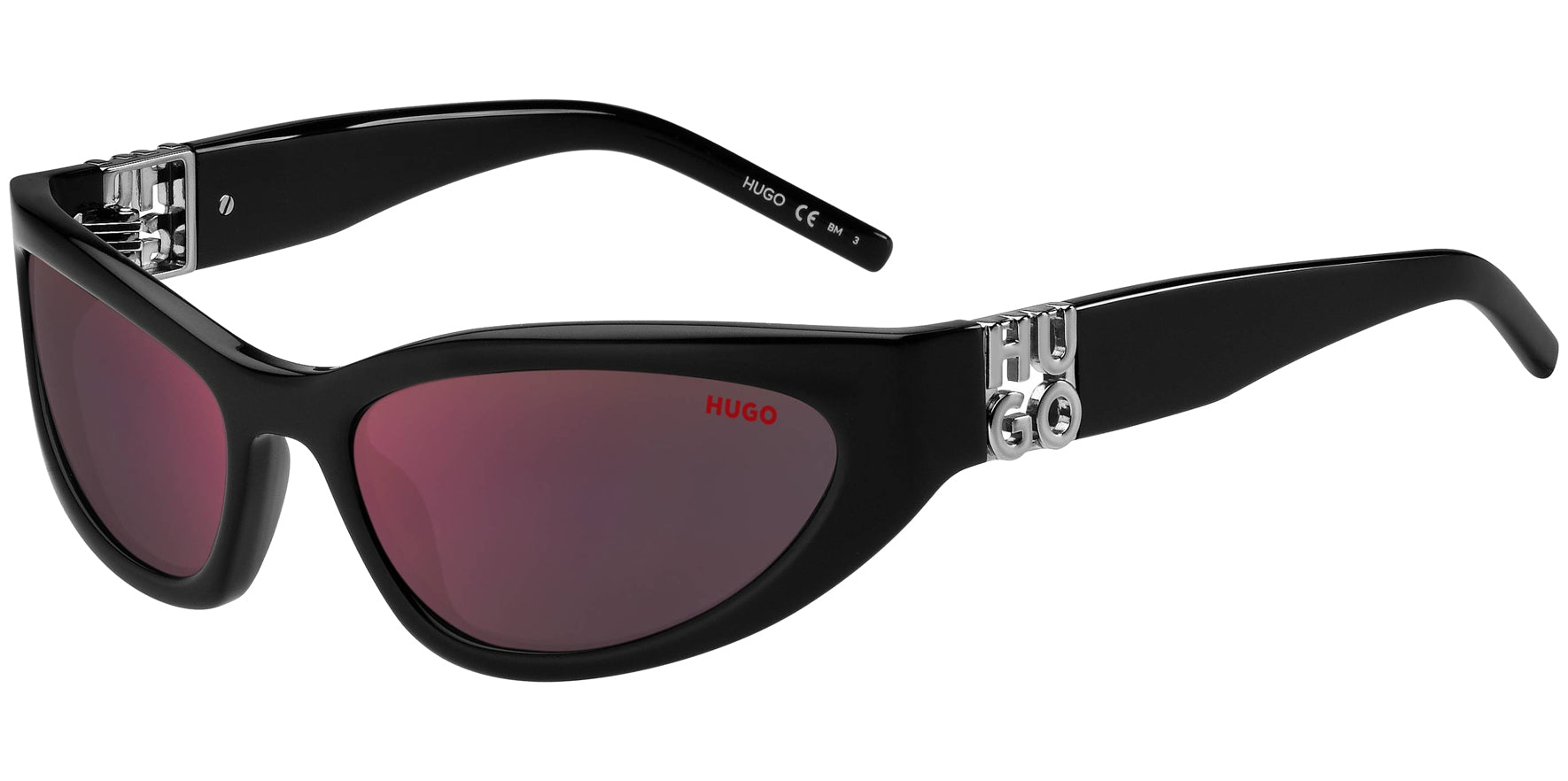 HUGO By Hugo Boss Oval Sport Wrap w/ 3D Monogram - Eyedictive