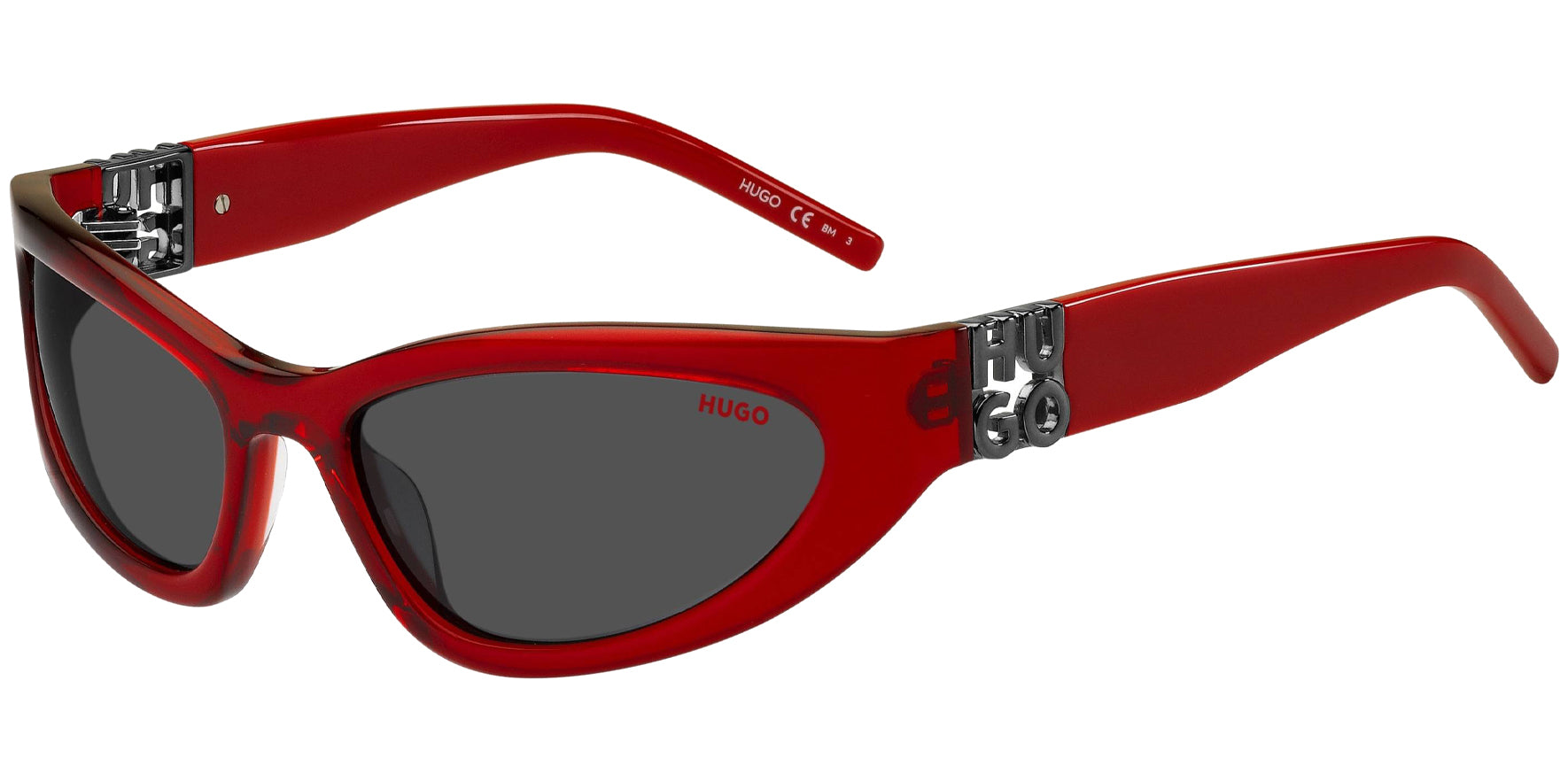 HUGO By Hugo Boss Oval Sport Wrap w/ 3D Monogram - Eyedictive
