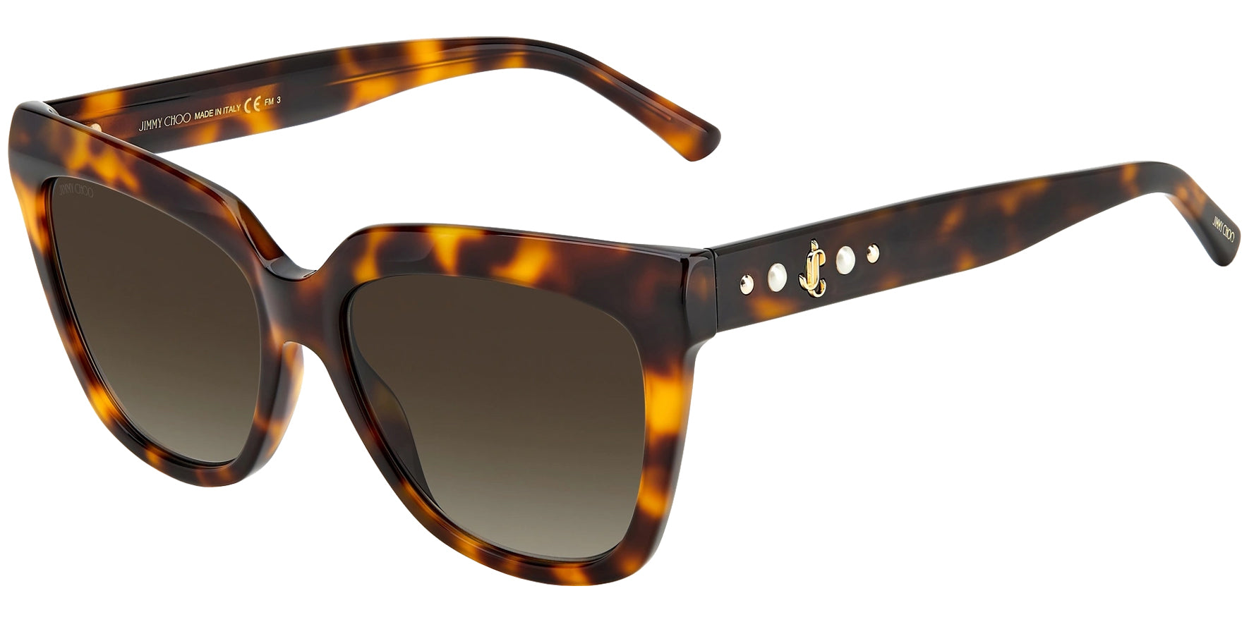 Jimmy Choo Julieka Havana Oversize Square w/ Gradient Lens - Eyedictive