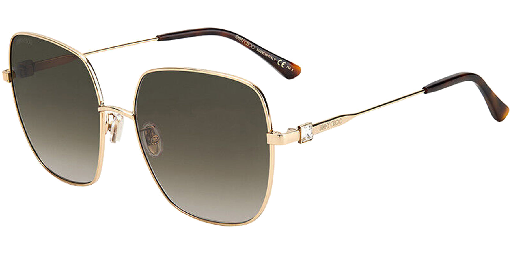 Jimmy Choo Kori Gold-Tone/Havana Oversize Square - Eyedictive