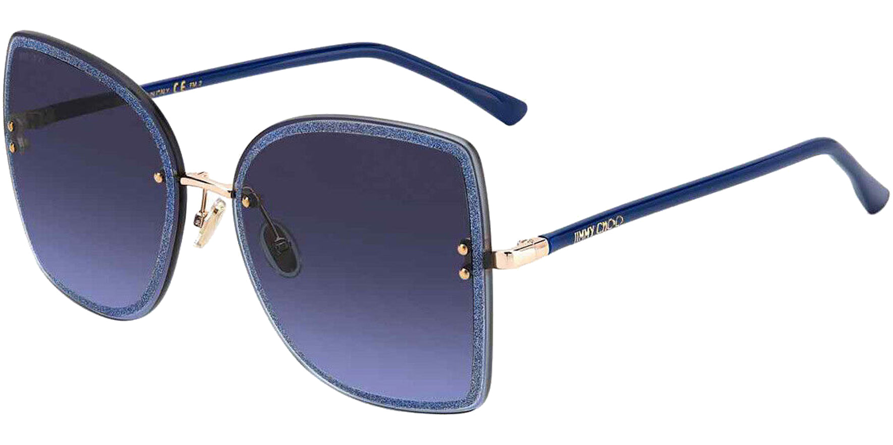 Jimmy Choo Leti Gold-Tone/Blue Oversized Butterfly - Eyedictive