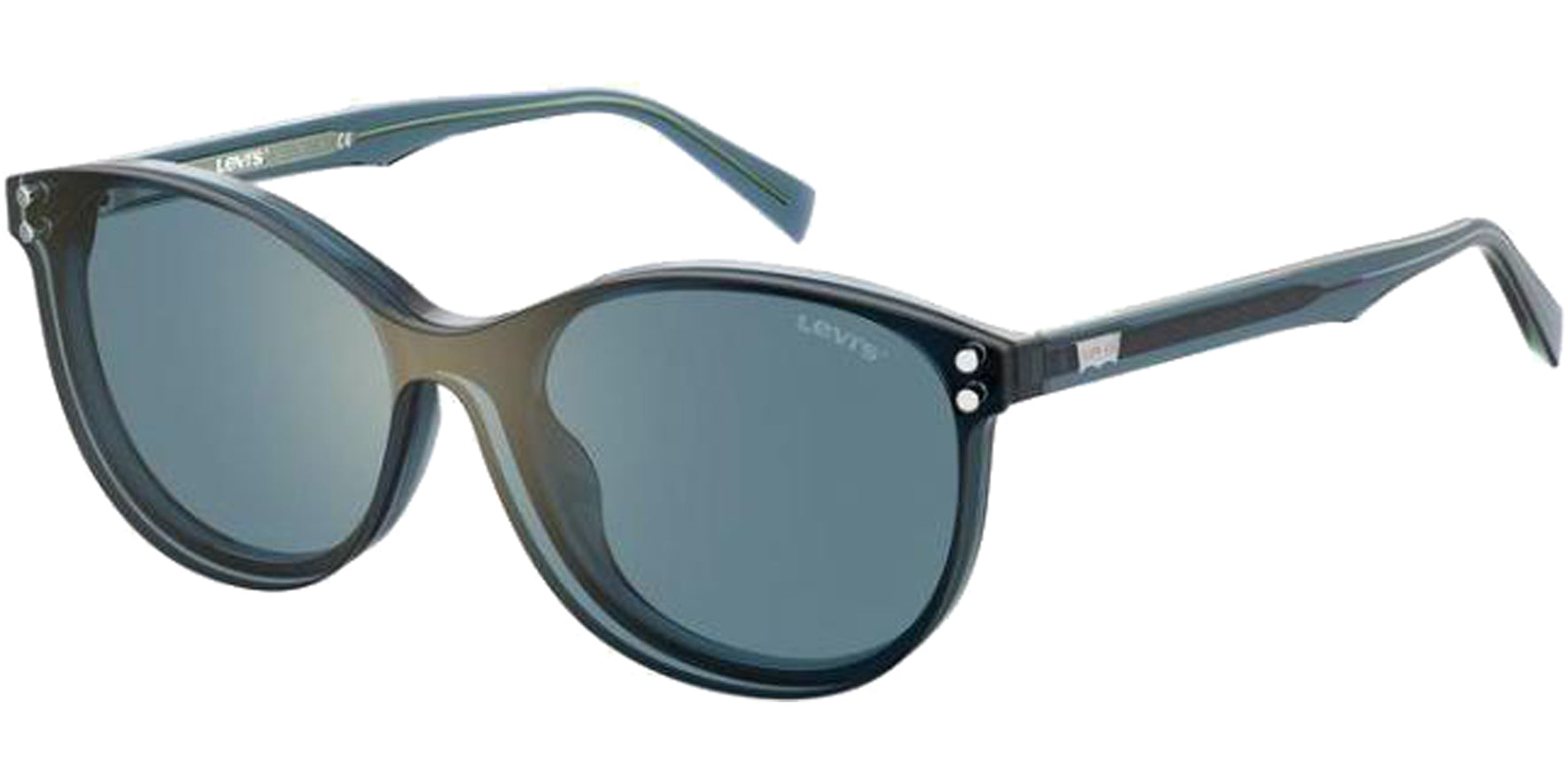 Levi's Rounded Cat-Eye Eyeglass Frames w/ Clip-On Shade - Eyedictive
