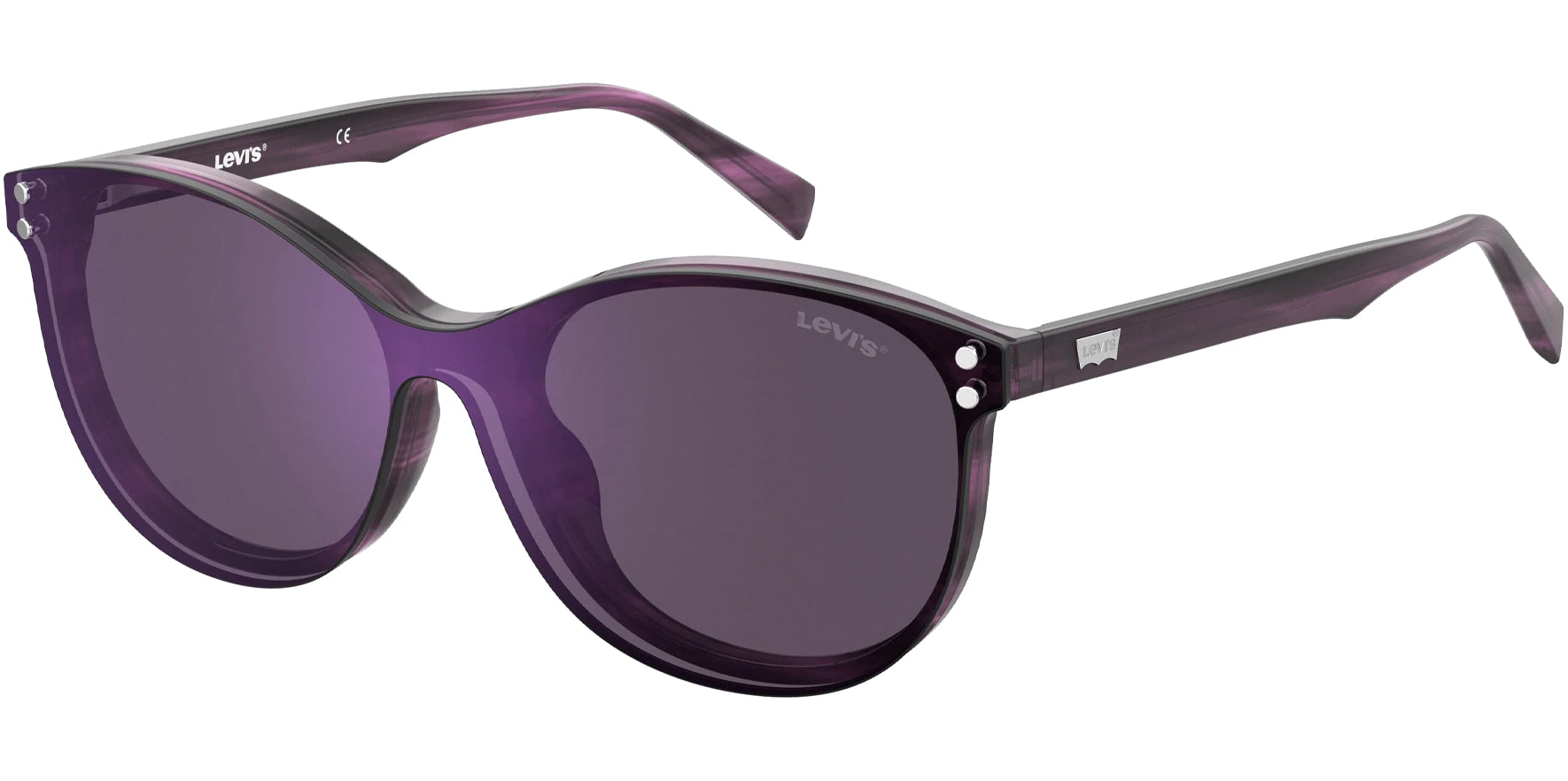 Levi's Rounded Cat-Eye Eyeglass Frames w/ Clip-On Shade - Eyedictive