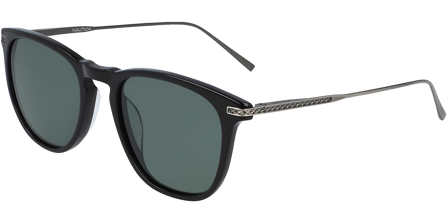 Nautica Polarized Black Slim Temple Soft Square - Eyedictive