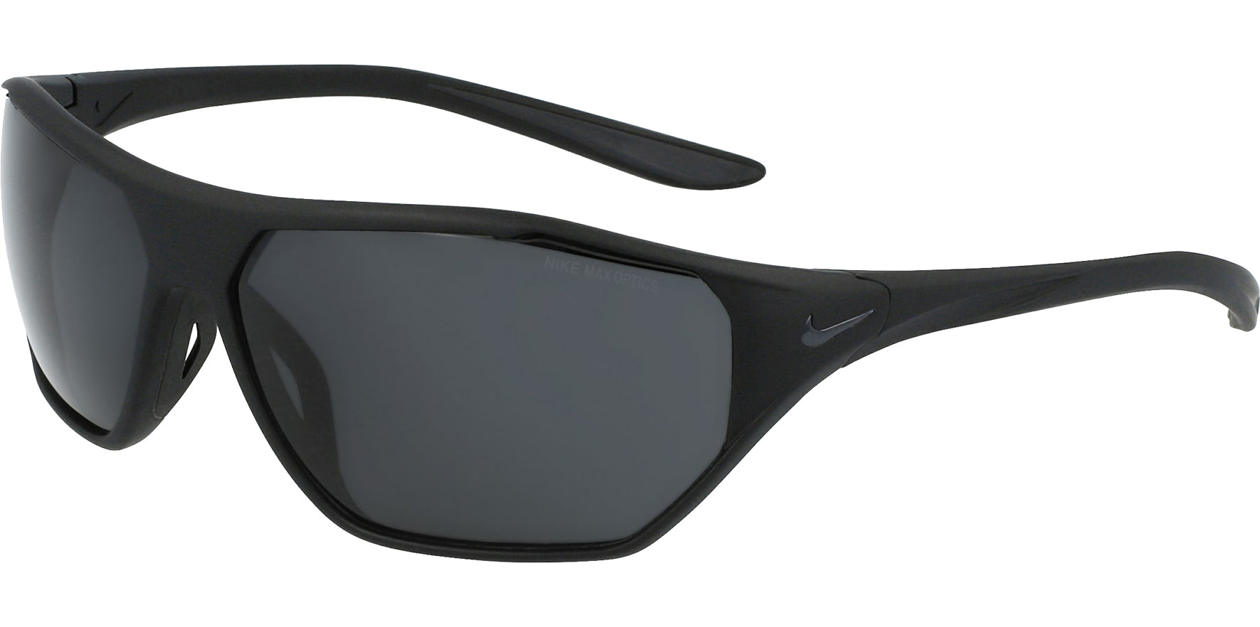 Nike Aero Drift Matte Black Geometric Wrap w/ MAX Optics - Eyedictive