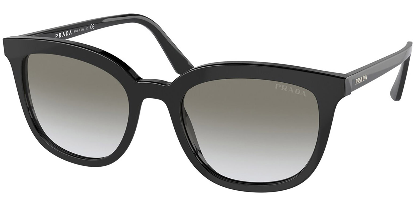 Prada Heritage Black Rounded Cat Eye w/ Gradient Lens - Eyedictive