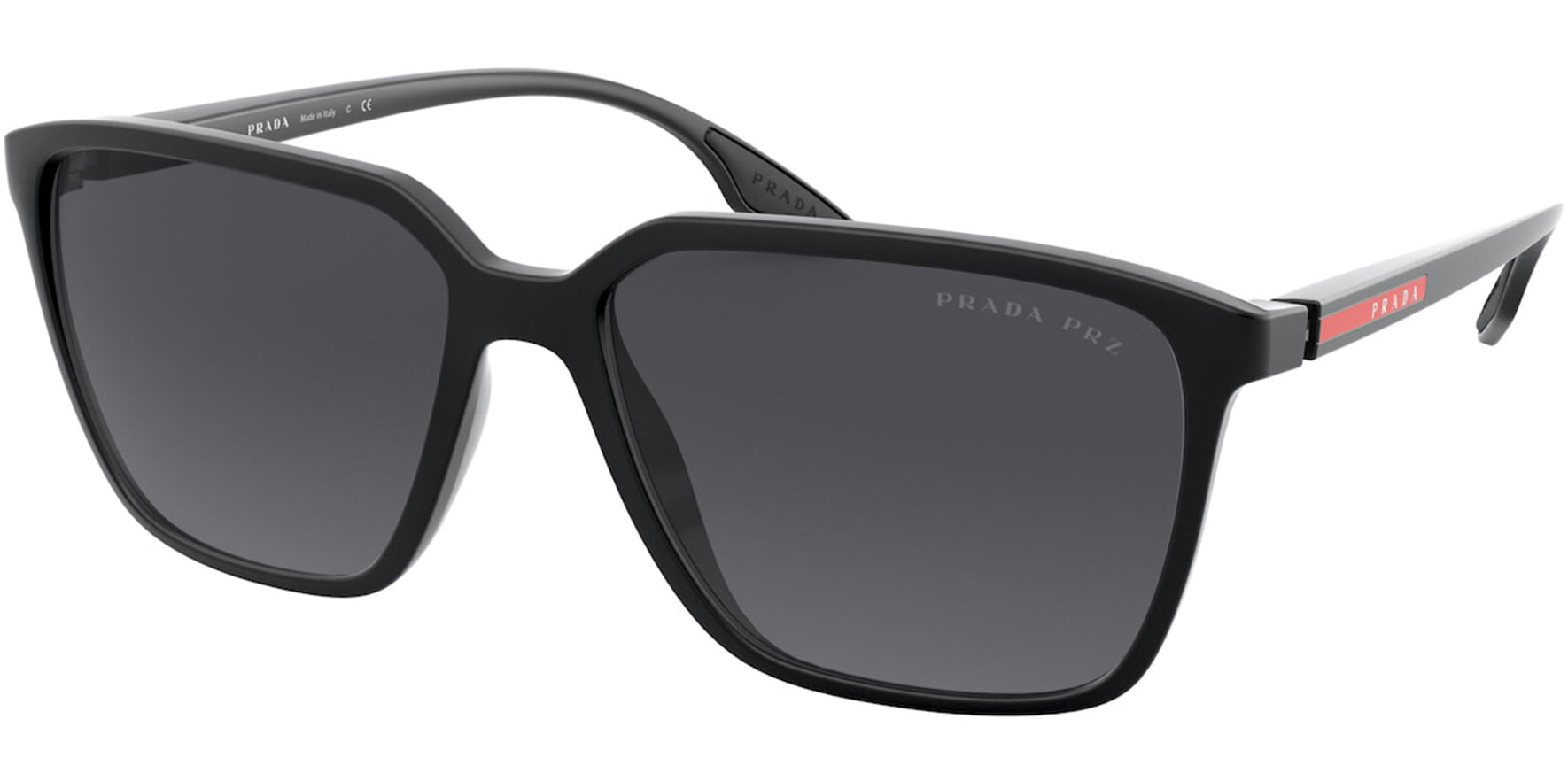 Prada Linea Rossa Polarized Demi-Shiny Black Modern Square - Eyedictive
