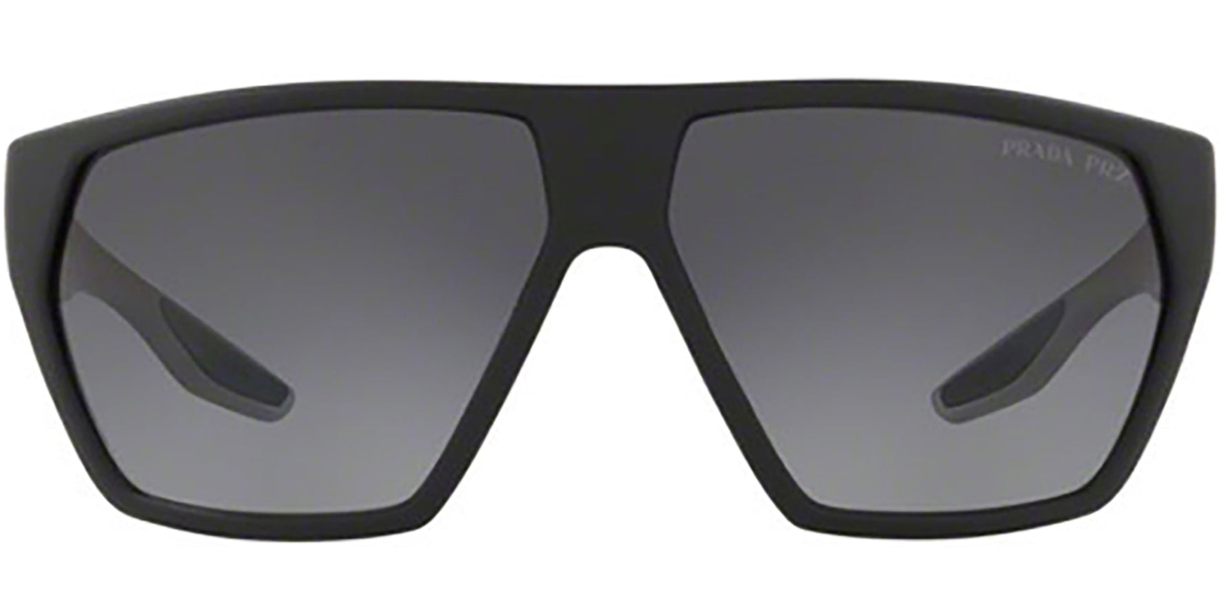 Prada Linea Rossa Polarized Black Rubber/Silver Wrap - Eyedictive