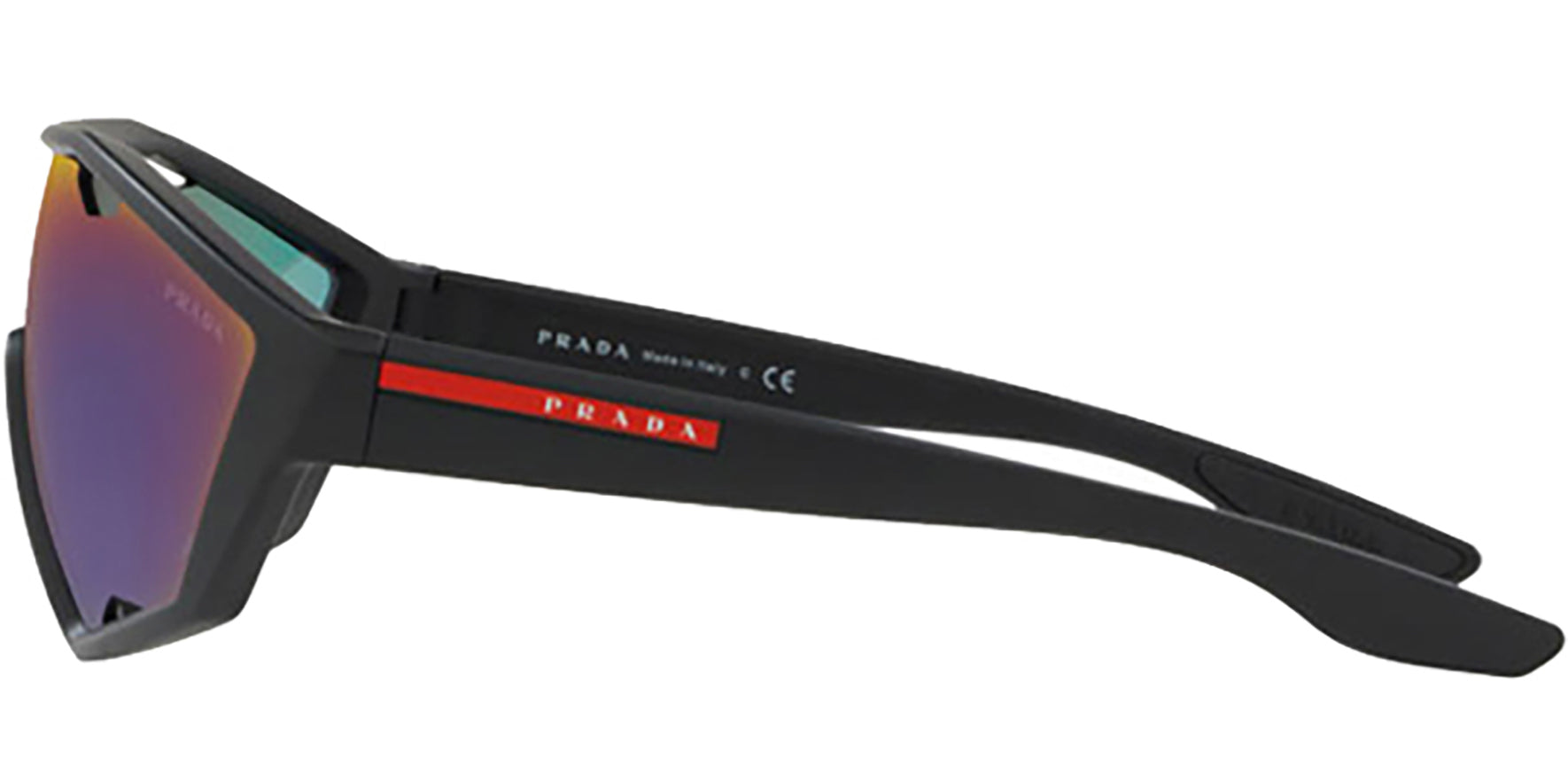 Prada Linea Rossa Black Rubber Shield Wrap - Eyedictive