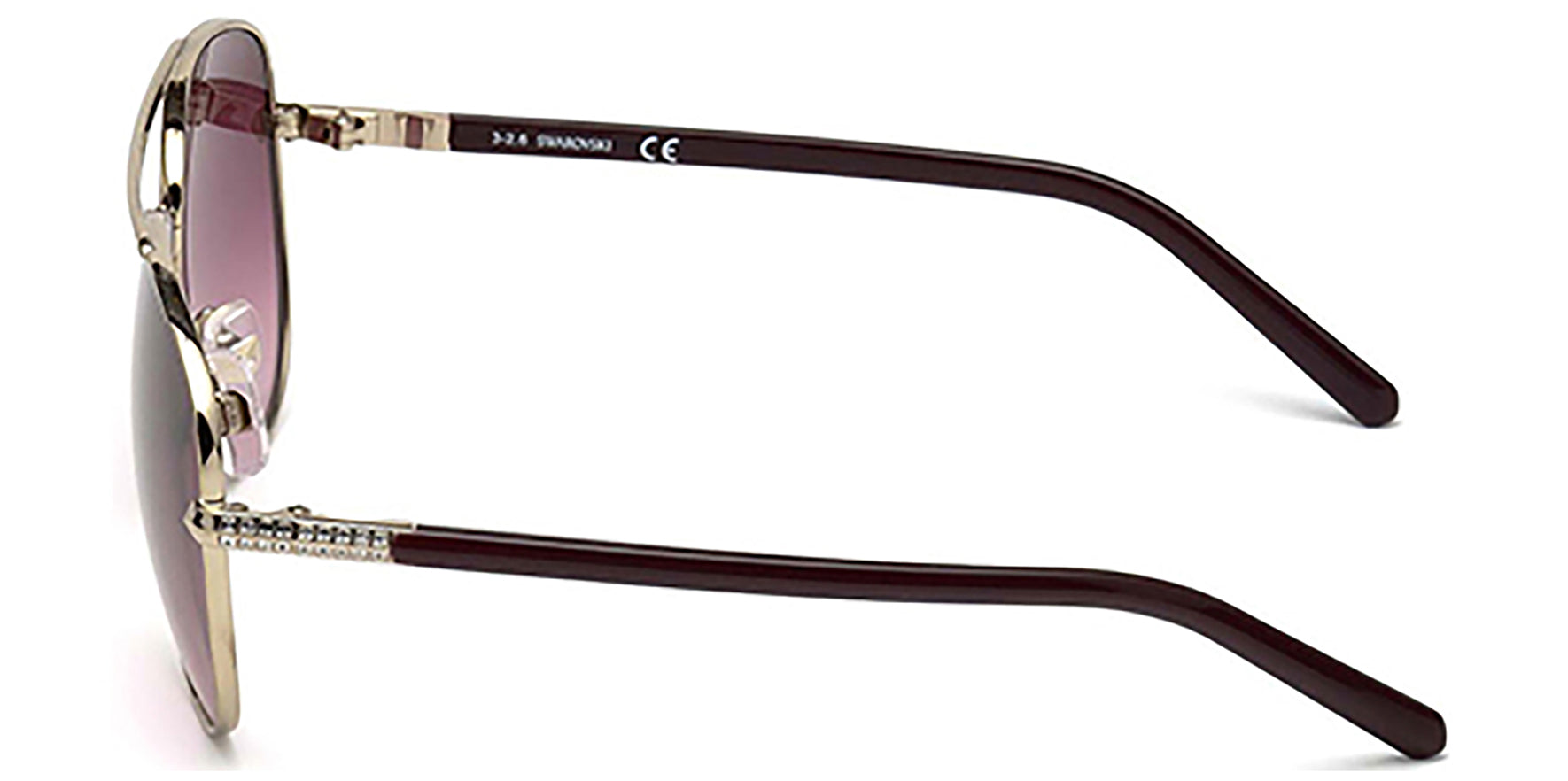 Swarovski Gold-Tone Aviator w/ Crystal Hinge Detail - Eyedictive