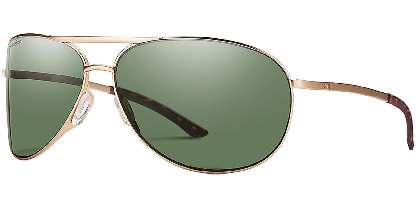 Smith Optics Serpico 2 Polarized ChromaPop Matte Gold-Tone Aviator - Eyedictive