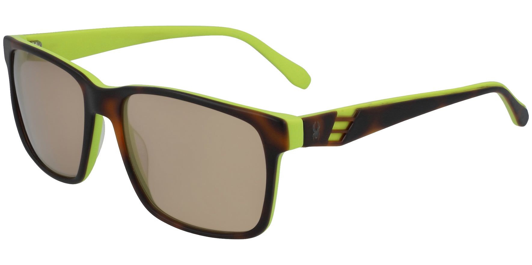 Spyder Matte Tortoise/Neon Yellow-Green Square Sport - Eyedictive
