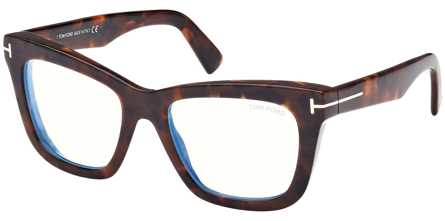 Tom Ford Blue Block Squared Cat Eye Eyeglass Frames - Eyedictive