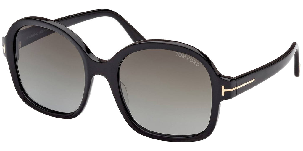 Tom Ford Hanley FT1034 01B Square Sunglasses - Shiny Black / Smoke Gradient Tom Ford Hanley Smoke Gradient Square Ladies Sunglasses  main image 4