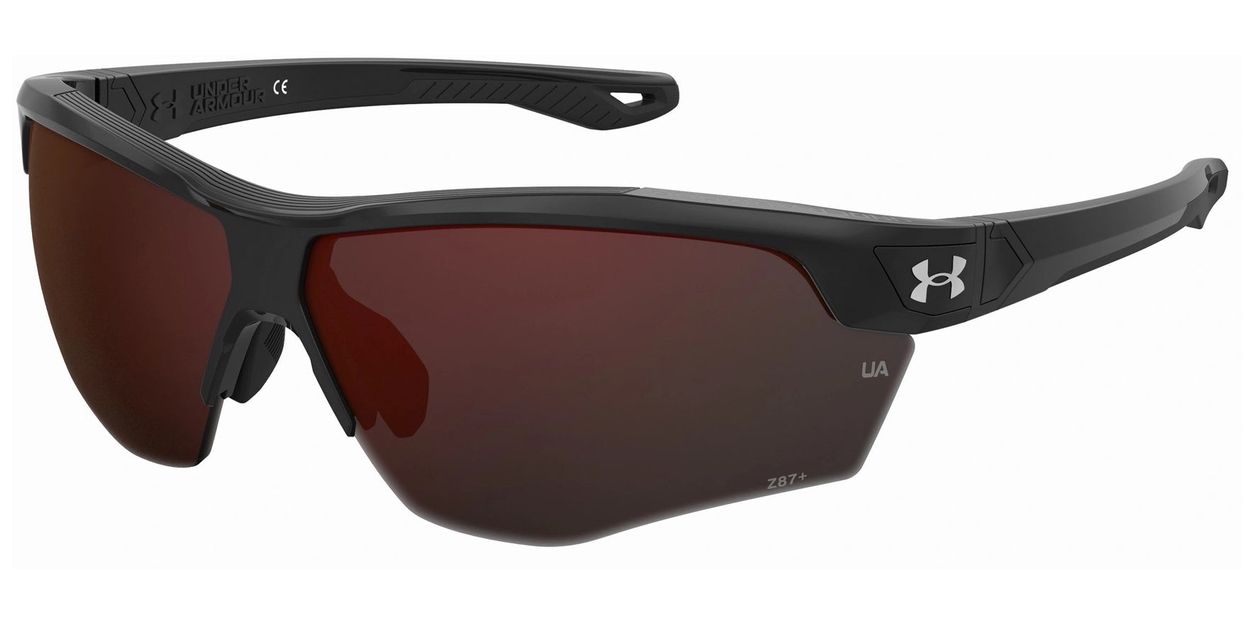 Under Armour UA Yard Dual ANSI Z87+ Black Semi-Rimless Wrap - Eyedictive