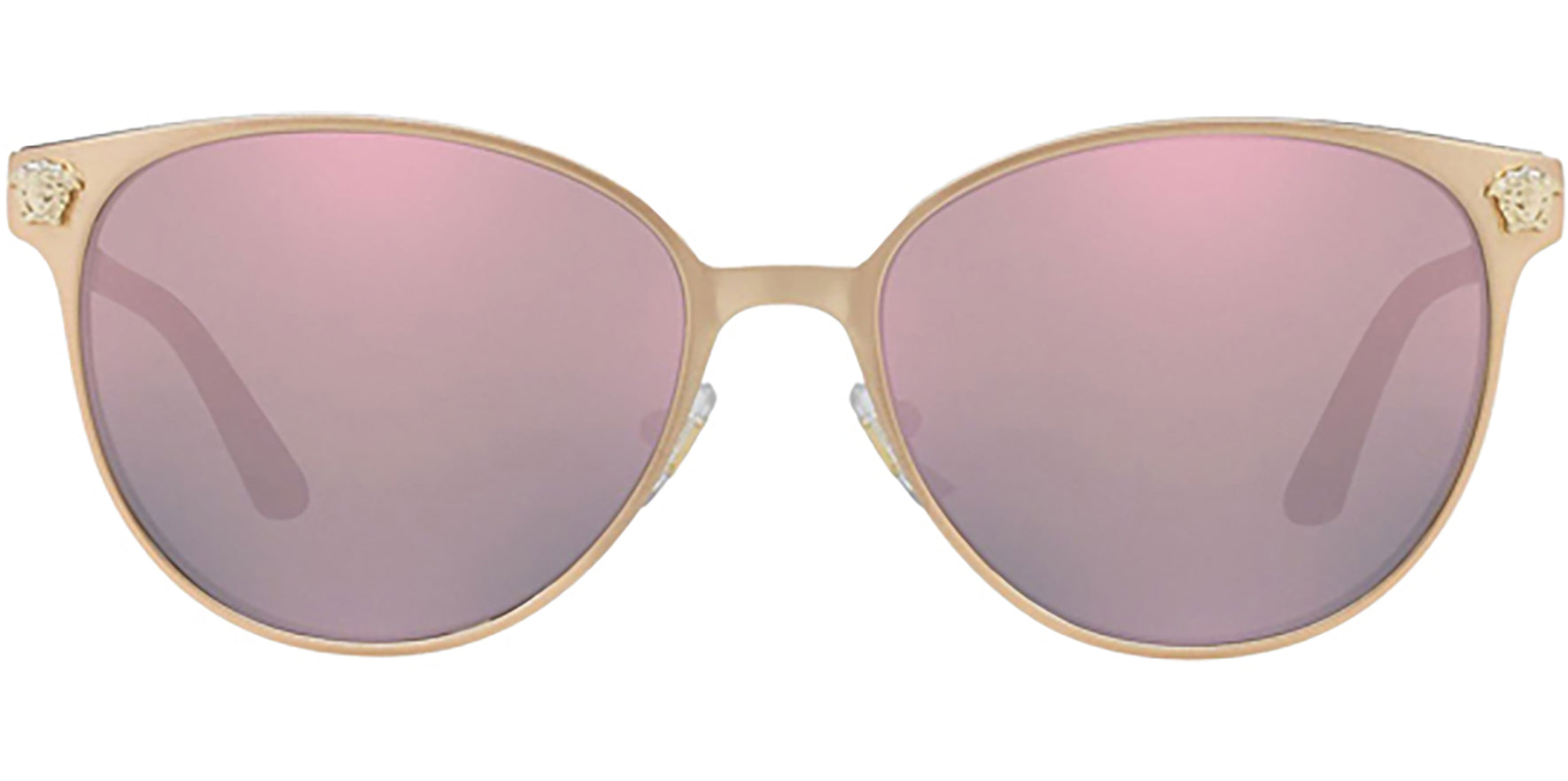 Versace Pink Gold-Tone Soft Square w/ Mirror Lens - Eyedictive