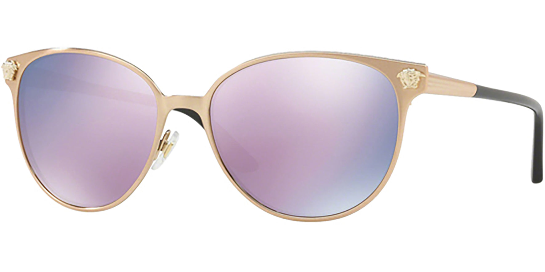 Versace Pink Gold-Tone Soft Square w/ Mirror Lens - Eyedictive
