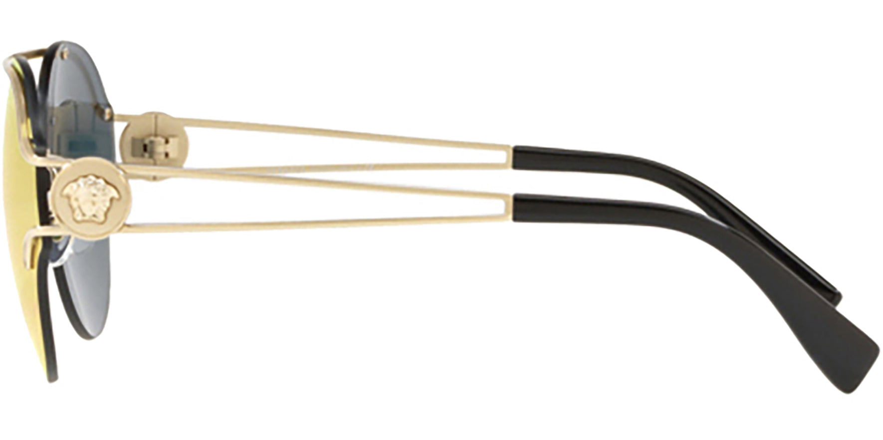 Versace Pale Gold-Tone Modern Round Rimless - Eyedictive