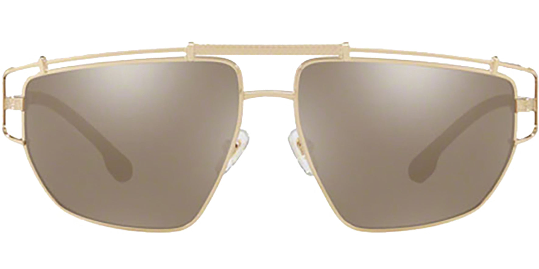 Versace Pale Gold-Tone Navigator w/ Mirror Lens - Eyedictive