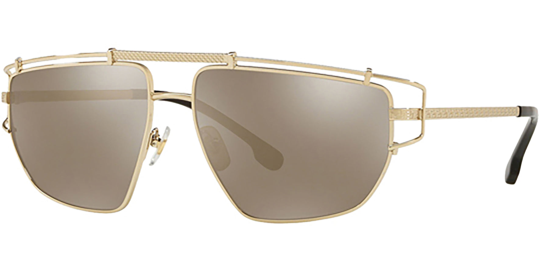 Versace Pale Gold-Tone Navigator w/ Mirror Lens - Eyedictive
