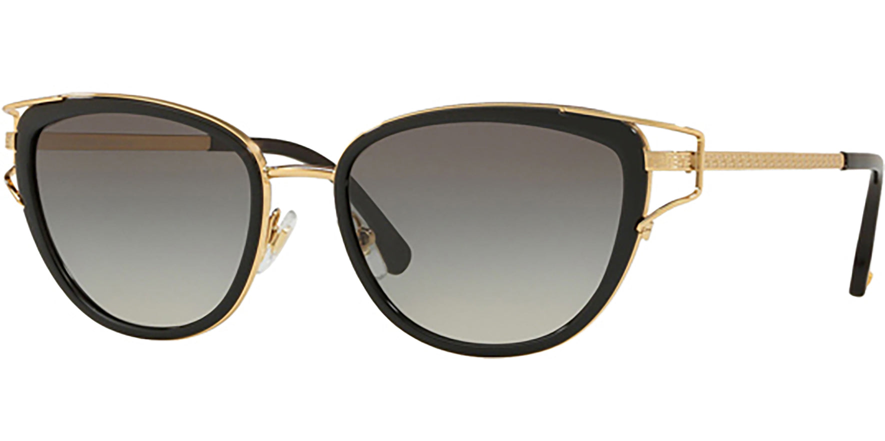 Versace Black/Gold-Tone Rounded Cat Eye - Eyedictive