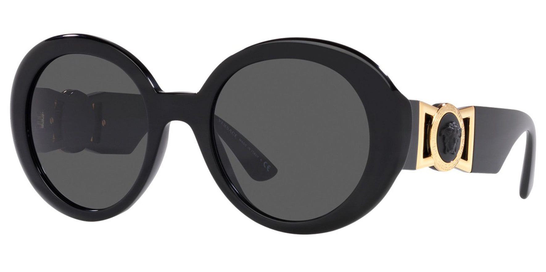 Versace Black Large Vintage Style Round - Eyedictive