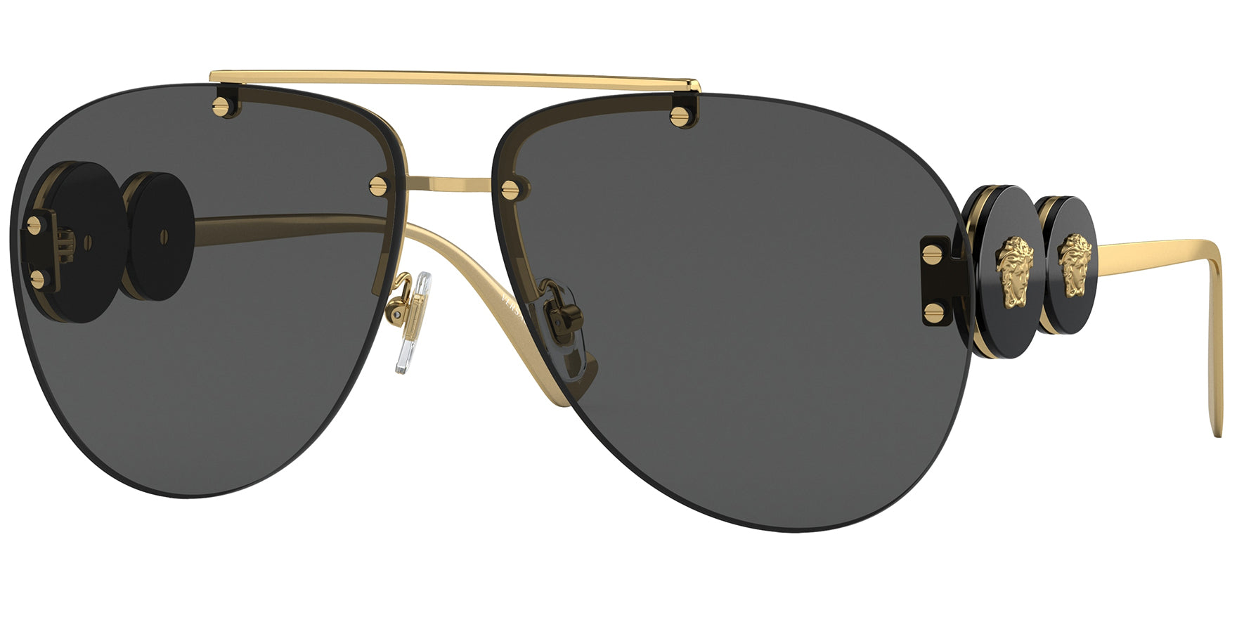 Versace Double Medusa Rimless Aviator - Eyedictive