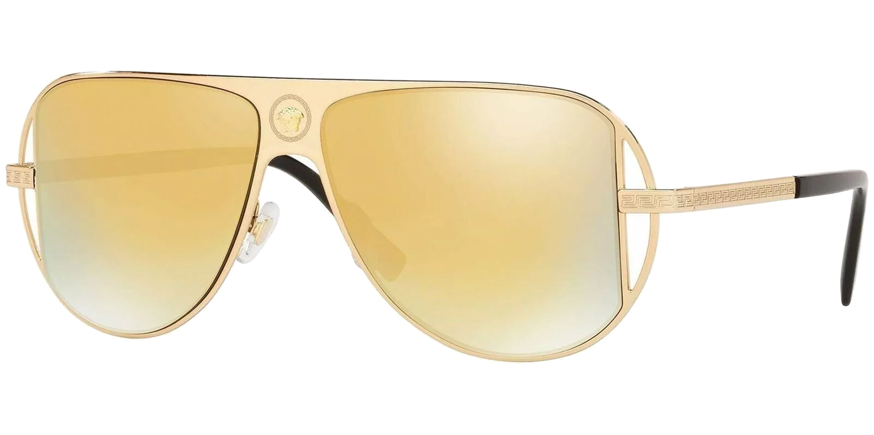 Versace Gold-Tone Pilot w/ Mirror Lens - Eyedictive