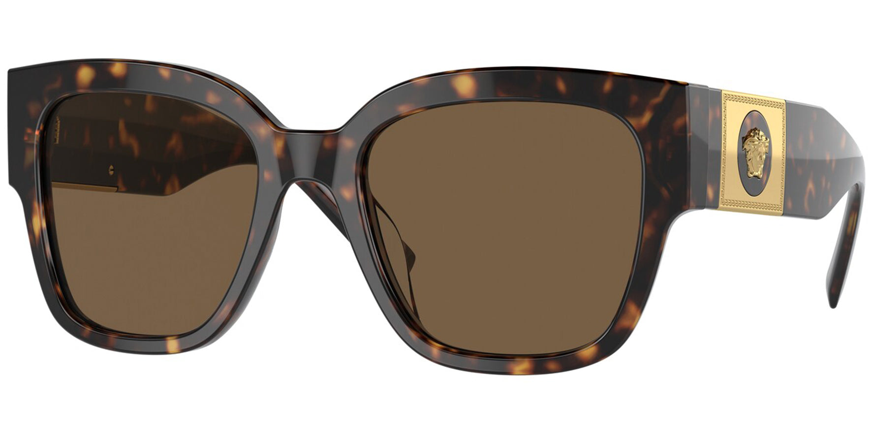 Versace Havana Wide Temple Oversize Square - Eyedictive