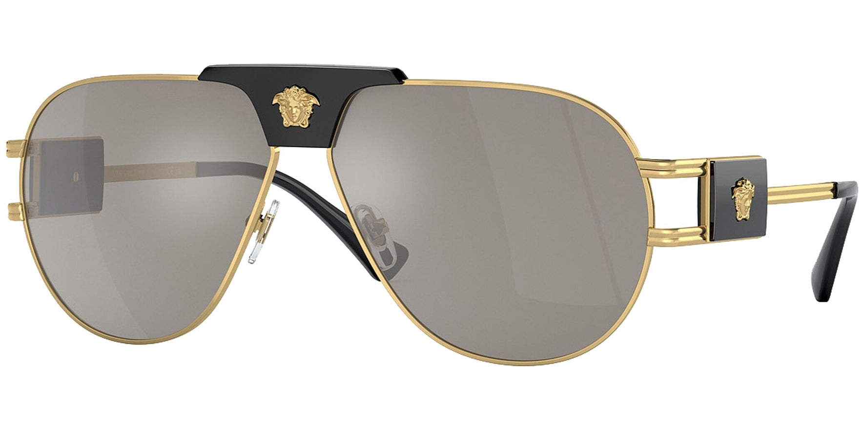 Versace Medusa Gold-Tone Metal Pilot - Eyedictive