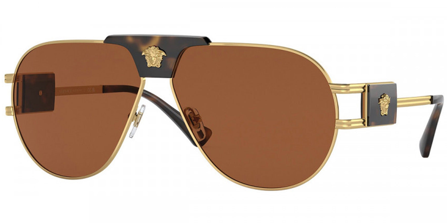 Versace Medusa Gold-Tone Metal Pilot - Eyedictive