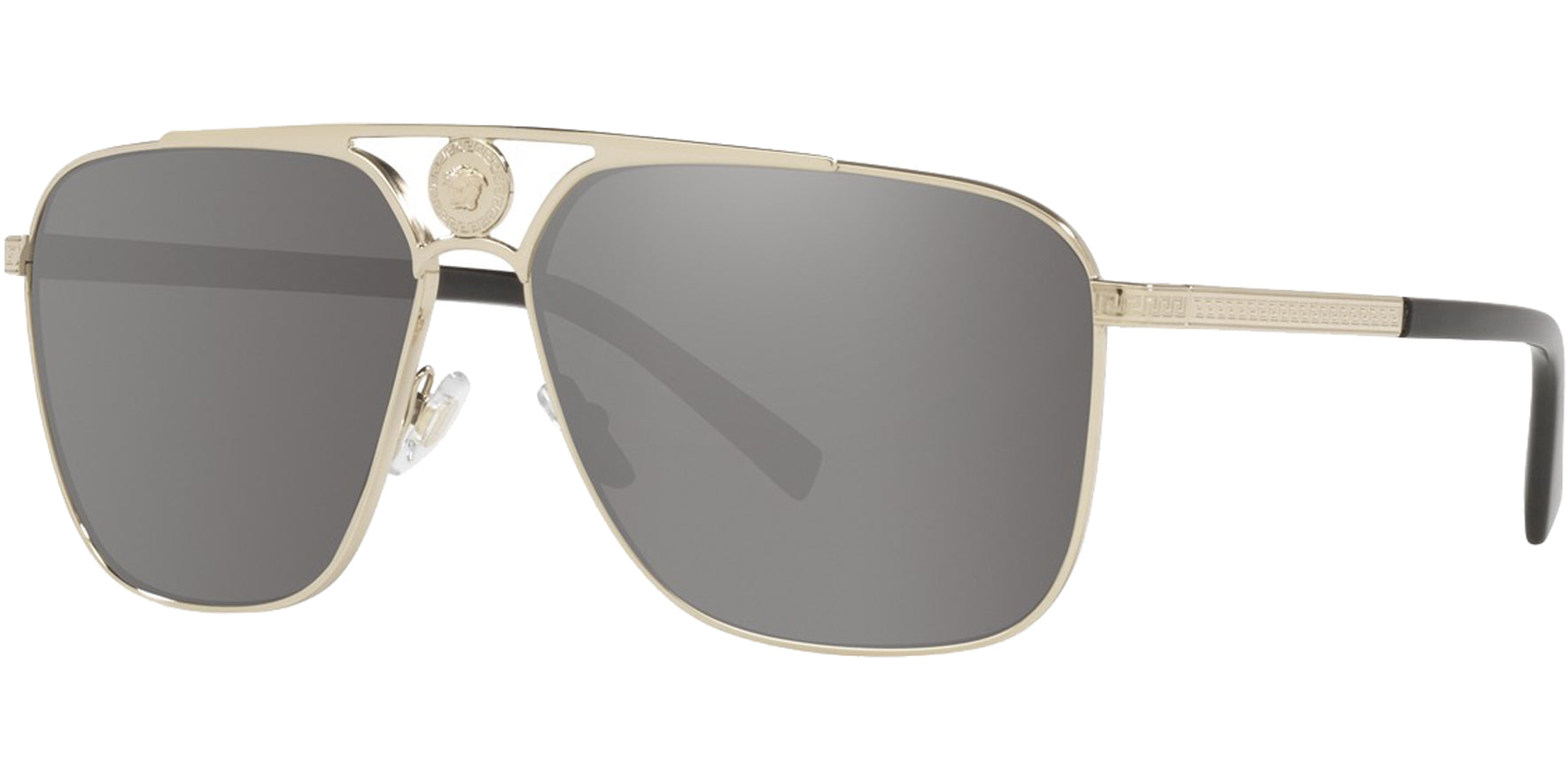 Versace Pale Gold-Tone Pilot w/ Mirrored Lens - Eyedictive