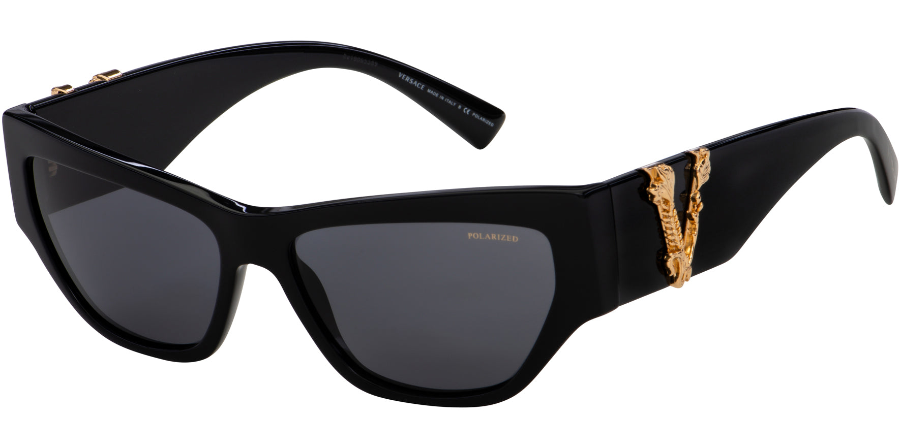 Versace Polarized Black Rectangle Cat Eye - Eyedictive