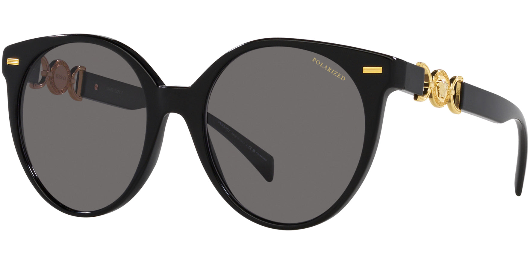 Versace Polarized Black Round Panto - Eyedictive