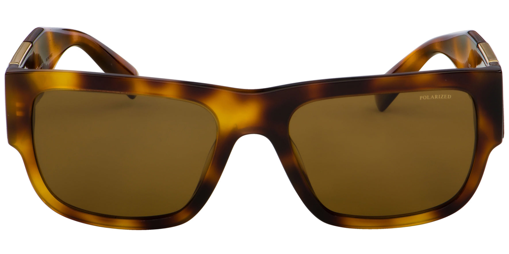 Versace Polarized Havana Wide Temple Square - Eyedictive