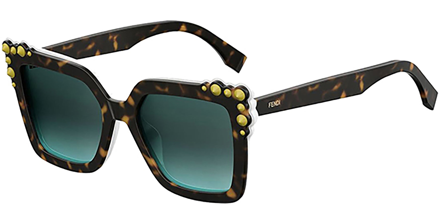 Fendi Can Eye Havana White w/ Conical Stud Detail - Eyedictive