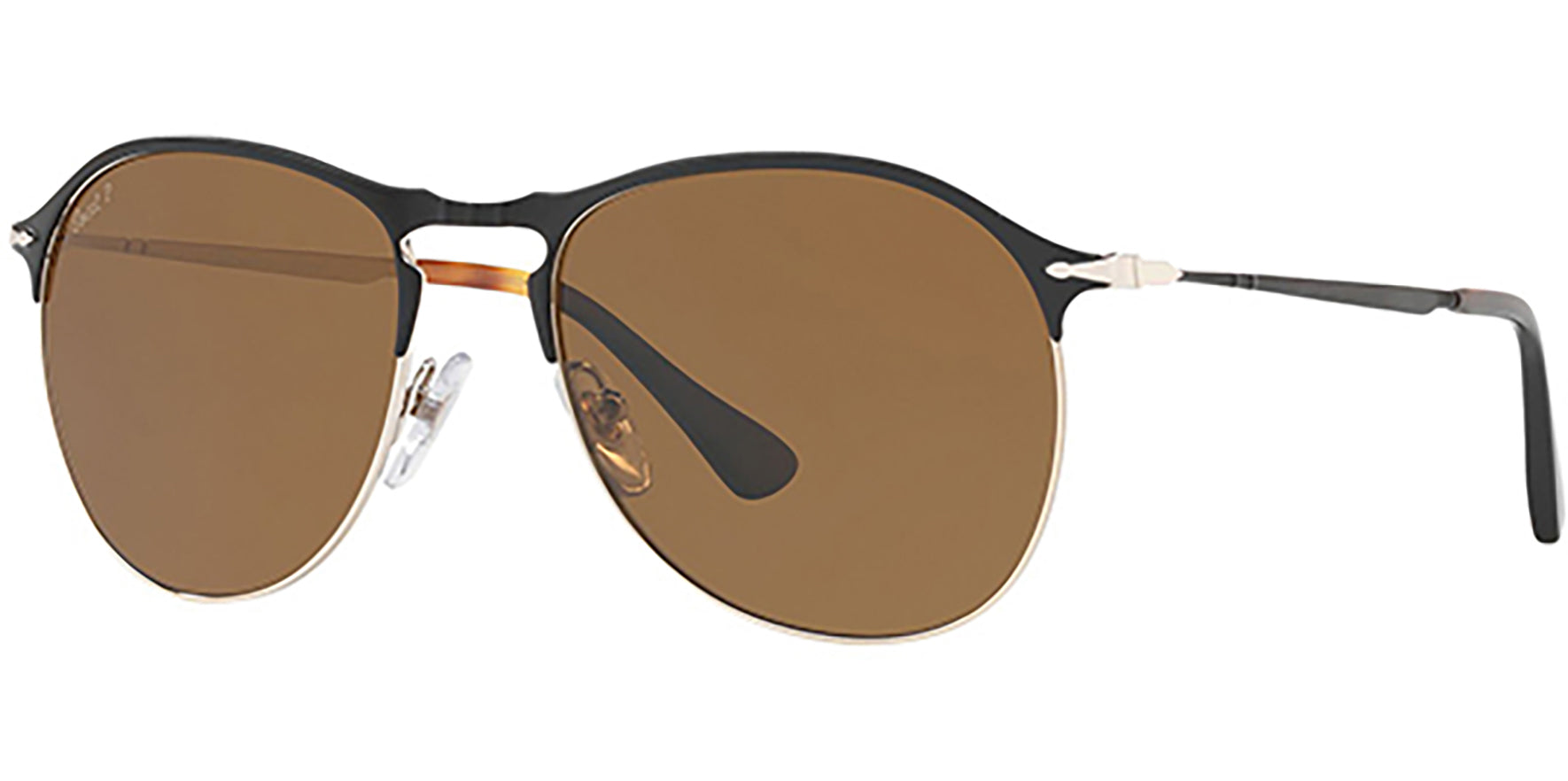 Persol Polarized Matte Black Modified Aviator - Eyedictive